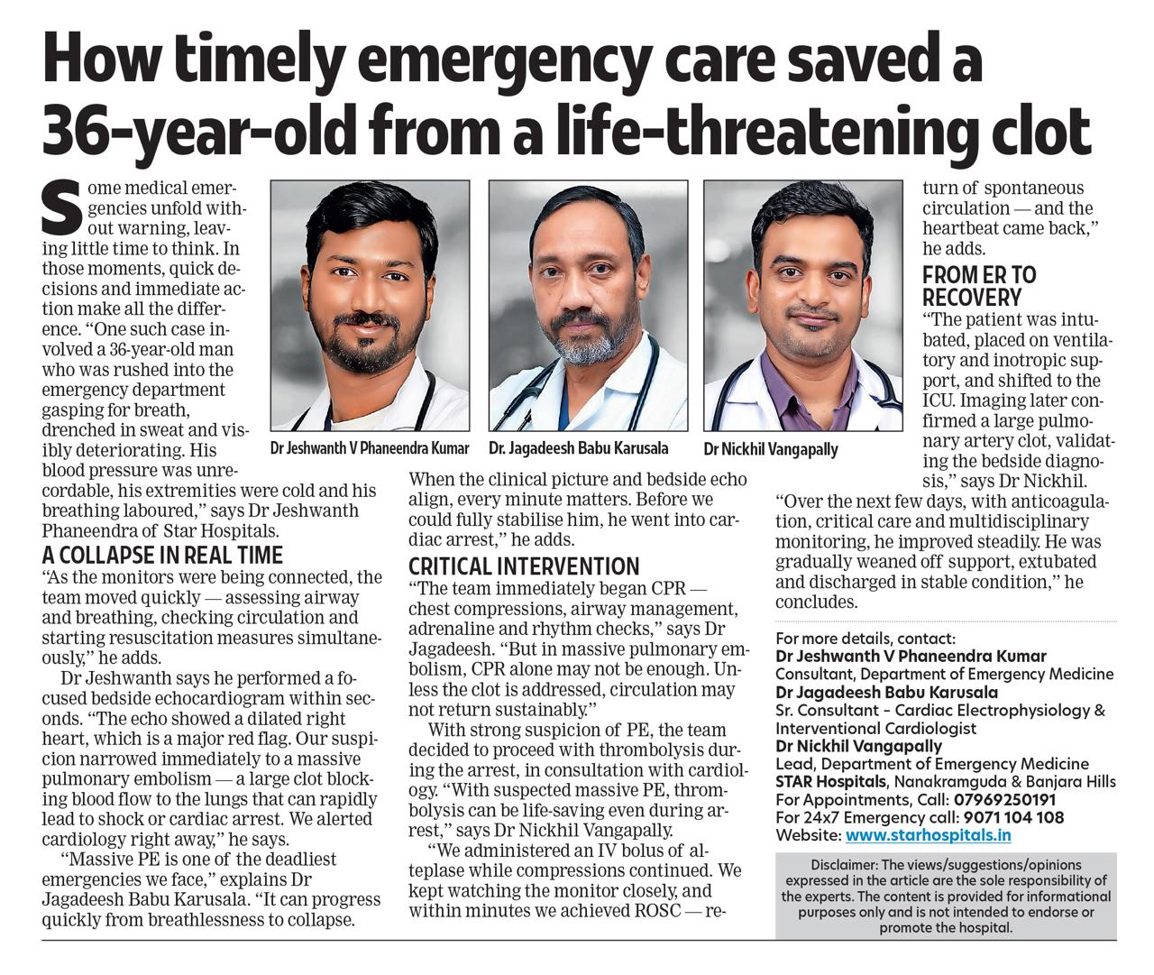 massive pulmonary embolism case