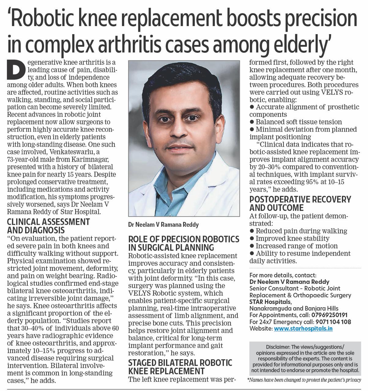 Robotic Knee Replacement for arthritis