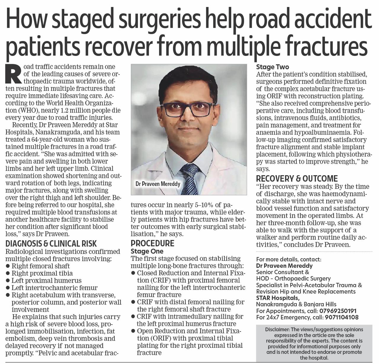 staged surgeries for multiple fractures