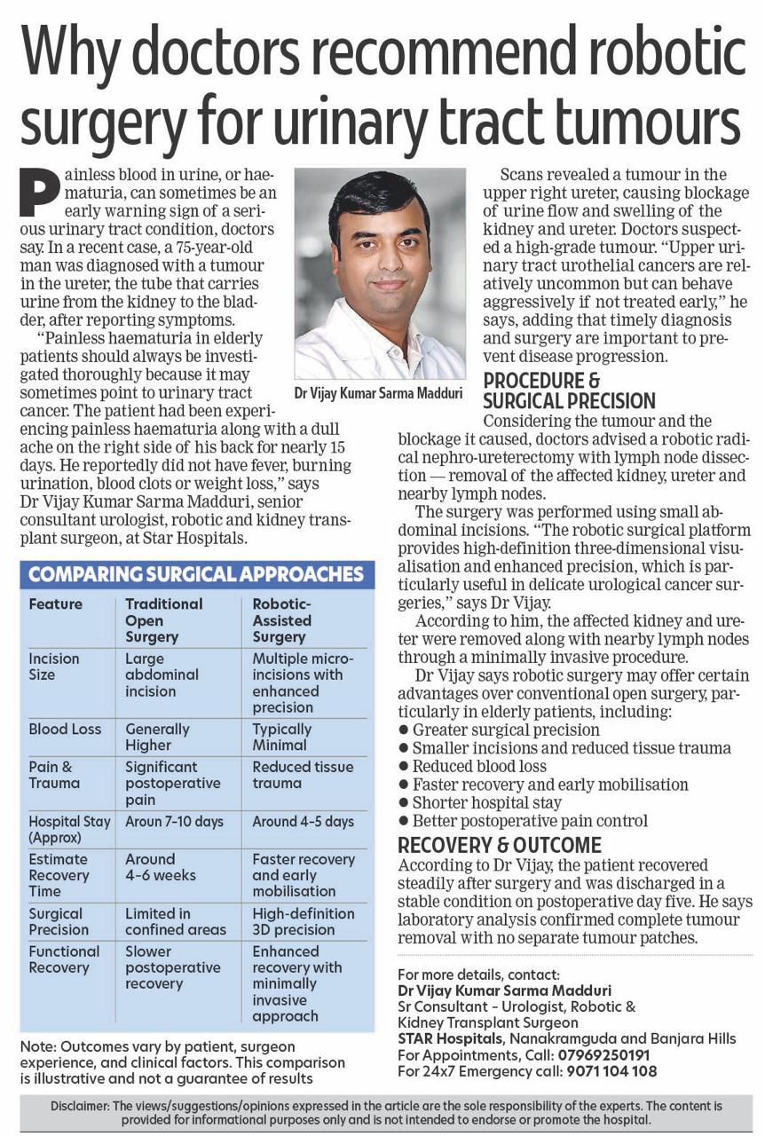 Robotic Surgery for Urinary Tract Tumours