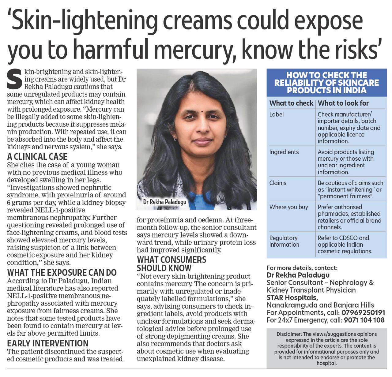 Mercury in skin-lightening creams