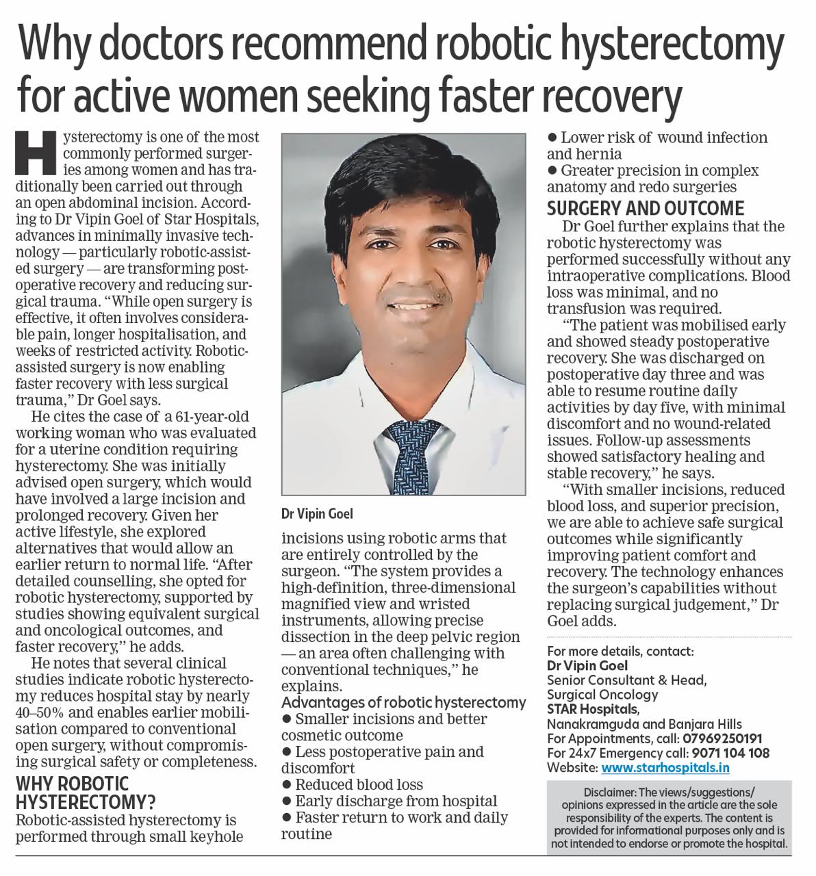 robotic-assisted hysterectomy